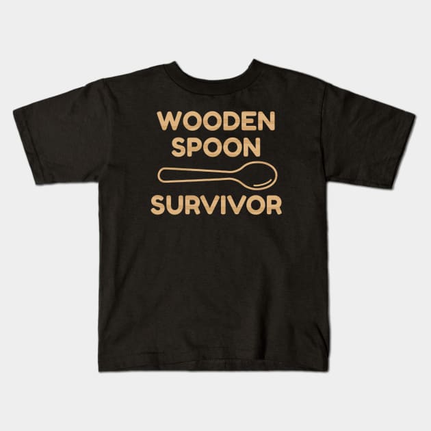 Wooden Spoon Survivor Kids T-Shirt by dentikanys